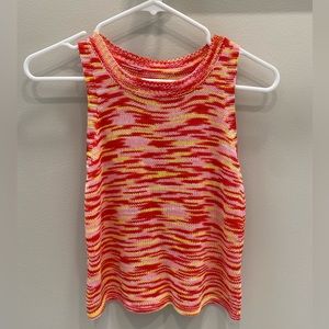 Pink and orange knit top